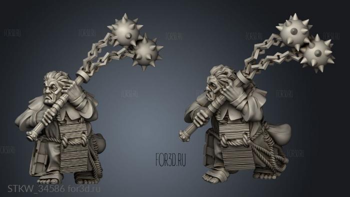 Halflings Witch Hunters FLAGELLANT stl model for CNC