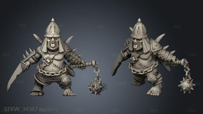 halfling PIT FIGHTER stl model for CNC