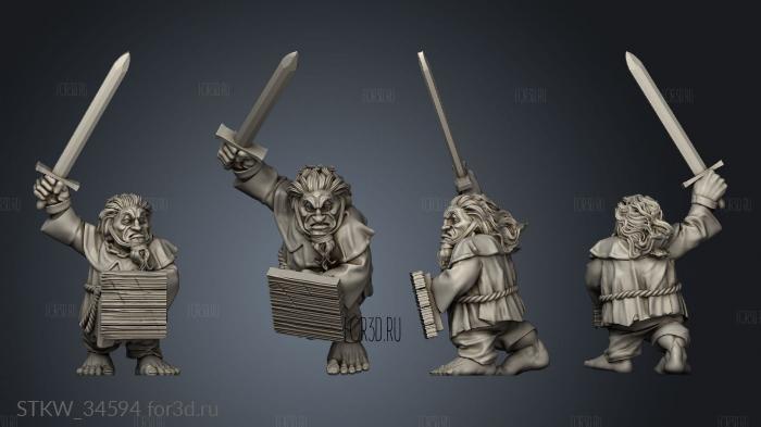 halfling WARBAND STARTER ZEALOT stl model for CNC