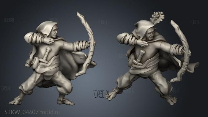 Half Men Archers arquera stl model for CNC