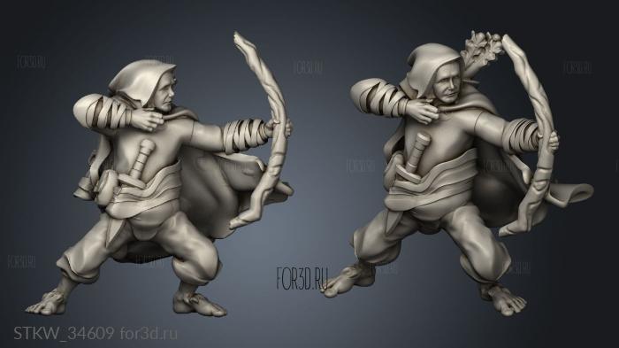 Half Men Archers arquera stl model for CNC