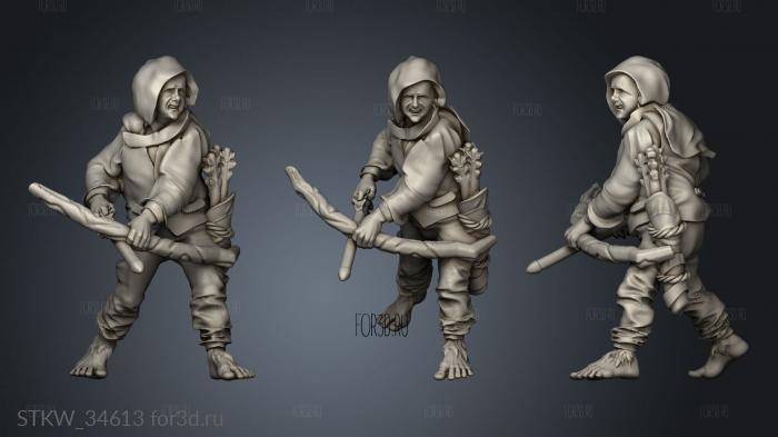 Half Men Archers arquera stl model for CNC