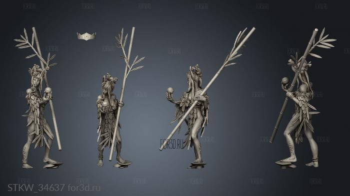 Hanako Druid on Foot Bamboo 3d stl модель для ЧПУ