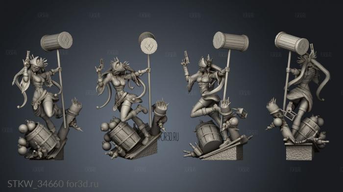 Harley Quinn Pirate Ref stl model for CNC