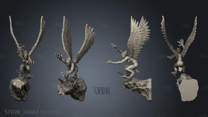 harpies attacking stl model for CNC