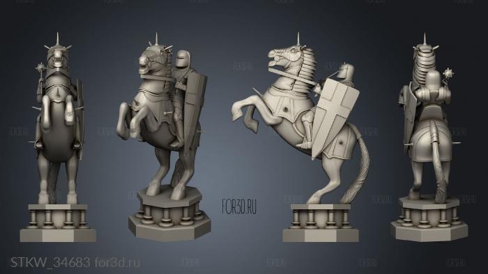 Harry Potter Chess Cavaleiro stl model for CNC