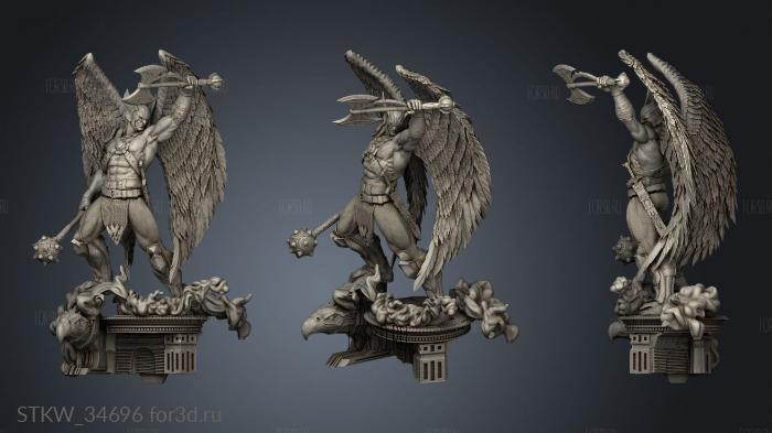 HawkMan Statue stl model for CNC