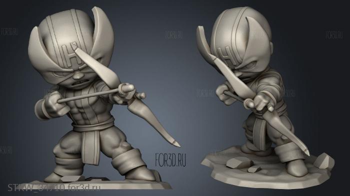 Hawkeye Chibi stl model for CNC