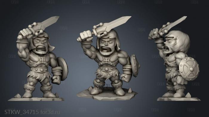 He Man Chibi stl model for CNC