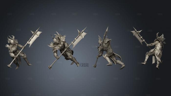 Bloodknight Halberd Ready Supports stl model for CNC