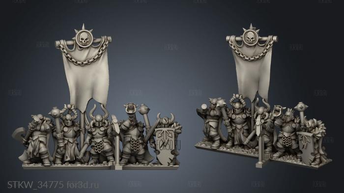 heavy infantry banner blank stl model for CNC