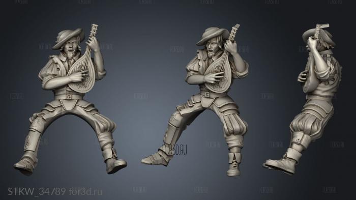 HEAVY MEDIEVAL MUSICIAN stl model for CNC