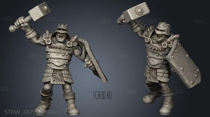 Heavy Warrior Plain stl model for CNC