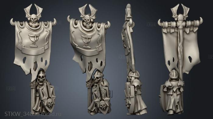 heavy skeleton banner stl model for CNC