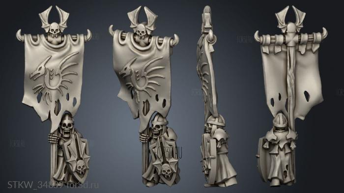 heavy skeleton banner stl model for CNC