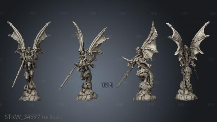 Hell Hath Fury Dragon rider Chitu stl model for CNC