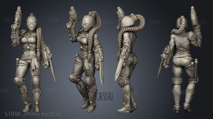 Female Callidus Assassin Ghost stl model for CNC