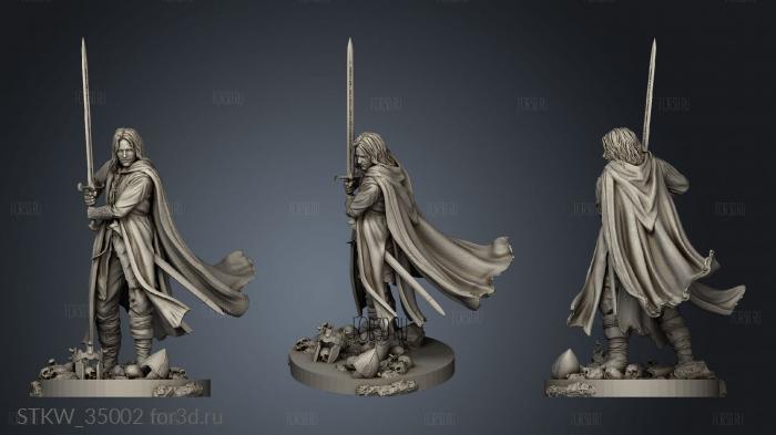 heroes Aragorn king stl model for CNC