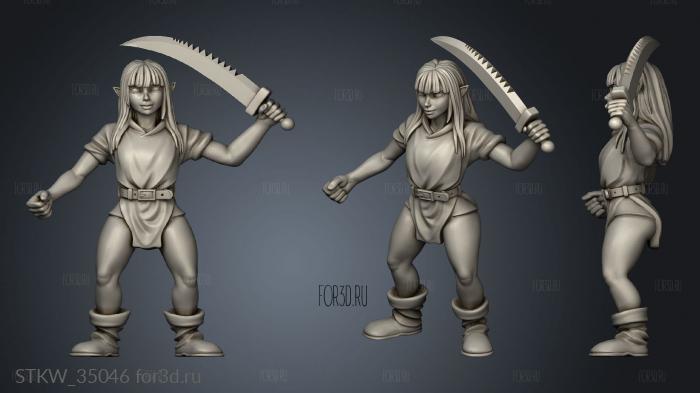 Heroine Quest Goblin sword stl model for CNC