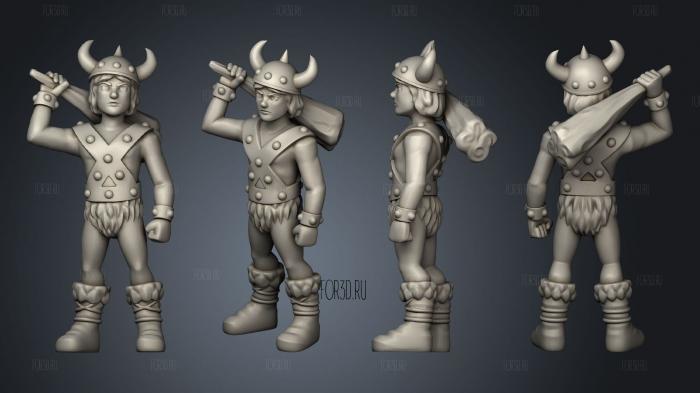 Bobby the Barbarian stl model for CNC