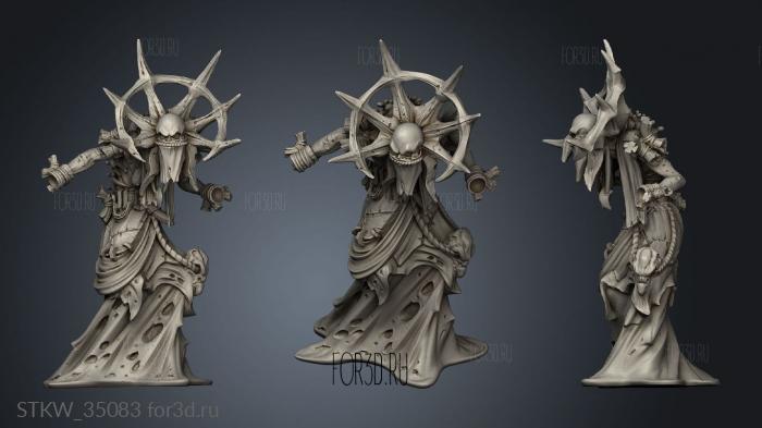 Hidden Crypt Undead Sorceress stl model for CNC