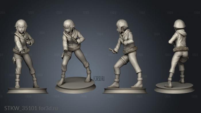 Hinata from Naruto stl model for CNC