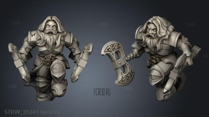 Hold Dwarf Kinessa The Fury bearded stl model for CNC