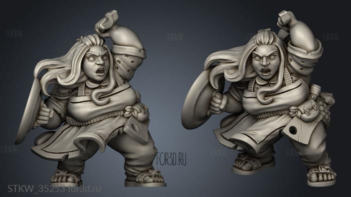 Hold Dwarf mimma the melee housewife stl model for CNC