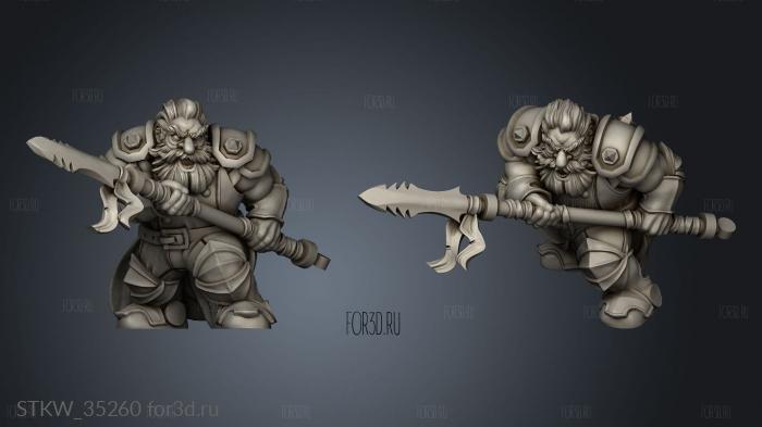 Hold Dwarf soldier stl model for CNC