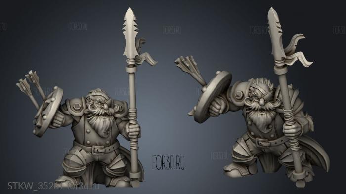 Hold Dwarf soldier stl model for CNC