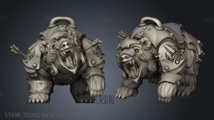 Hold Dwarf warbear stl model for CNC