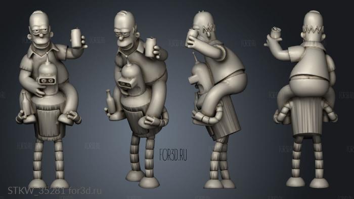 Homer and bender 3d stl модель для ЧПУ