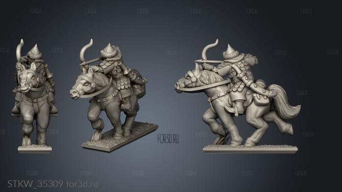 horse archers rider 3d stl модель для ЧПУ