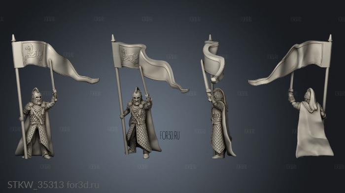 Horse Lords Kings Guard Banner old stl model for CNC