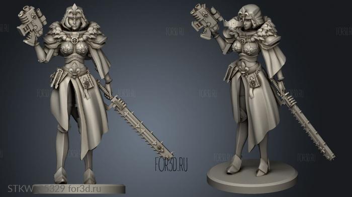 Hospitaler Space Nun Anime Figurine back stl model for CNC