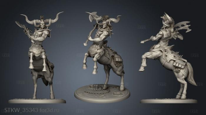 Demonic Centaur Attacking stl model for CNC