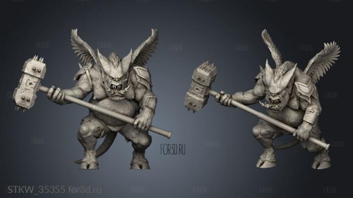 Pig Demon Hammer stl model for CNC