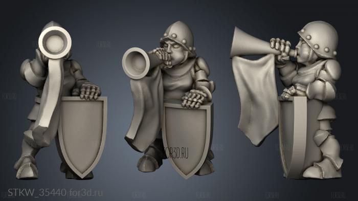 Household guard heraldry musician stl model for CNC