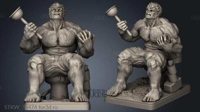 Hulk chiotte stl model for CNC