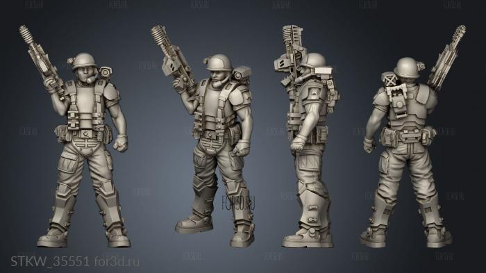 HUMAN SPACE MARINE OGIE ALCASID stl model for CNC