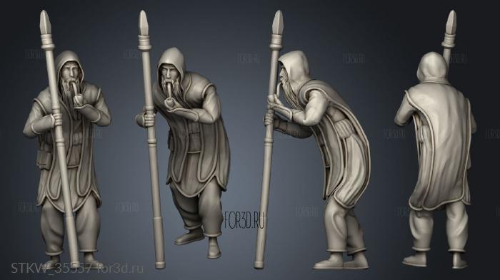 human wizard smoking pipe male stl model for CNC