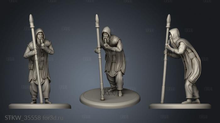 human wizard smoking pipe male stl model for CNC