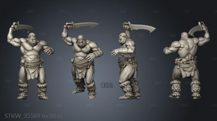 Humble Ogr warrior stl model for CNC