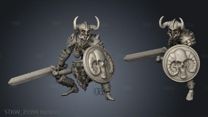 Humble skeleton warrior stl model for CNC