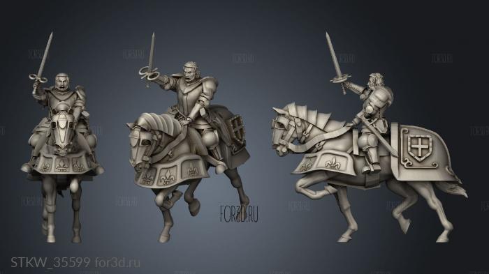 Hundred Years War Gille Rais Mounted stl model for CNC