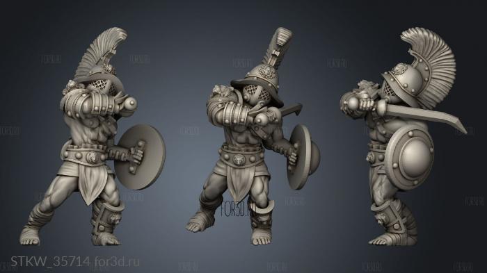Gladiators Thracian stl model for CNC