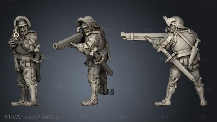 Imperial Humans Arquebusier stl model for CNC