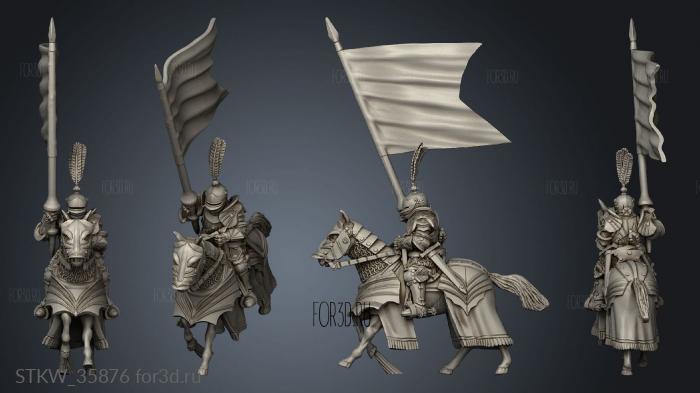 Caballeria Pesada Human Heavy Cavalry Banner Small stl model for CNC