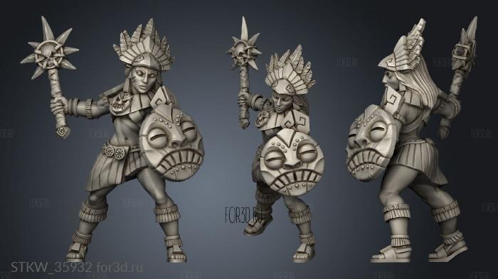 Incas Tribe Warrior stl model for CNC