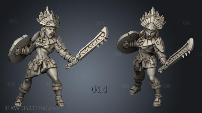 Incas Tribe Warrior stl model for CNC